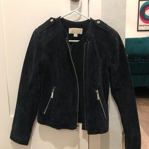 MICHAEL KORS NAVY SUEDE MOTO JACKET -- NEW